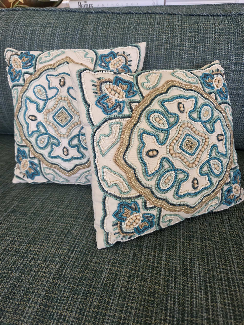 Set Of 2-Beaded Pillows - Picture 3 of 6